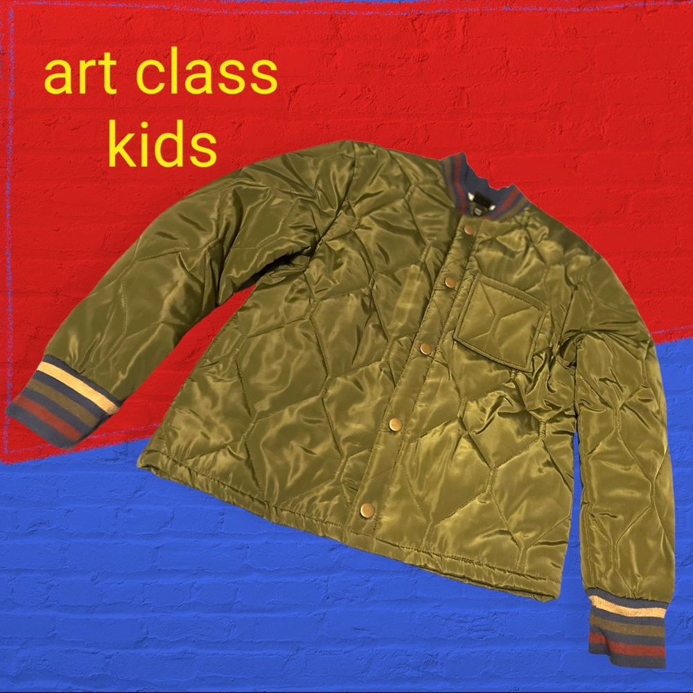 art class Kids’ Quilted Rhombus Jacket MILITARY GREEN Size M (8-10) *EUC*